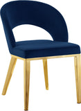 Roberto Contemporary Dining Chair - Elegant Velvet Upholstered Design with Stylish Iron Legs