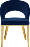 Roberto Contemporary Dining Chair - Elegant Velvet Upholstered Design with Stylish Iron Legs
