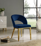 Roberto Contemporary Dining Chair - Elegant Velvet Upholstered Design with Stylish Iron Legs