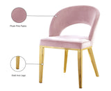 Roberto Contemporary Dining Chair - Elegant Velvet Upholstered Design with Stylish Iron Legs