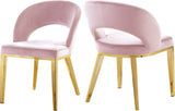 Roberto Contemporary Dining Chair - Elegant Velvet Upholstered Design with Stylish Iron Legs