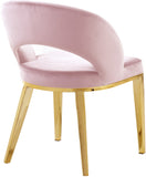 Roberto Contemporary Dining Chair - Elegant Velvet Upholstered Design with Stylish Iron Legs