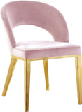 Roberto Contemporary Dining Chair - Elegant Velvet Upholstered Design with Stylish Iron Legs