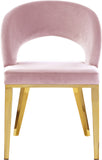 Roberto Contemporary Dining Chair - Elegant Velvet Upholstered Design with Stylish Iron Legs