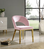 Roberto Contemporary Dining Chair - Elegant Velvet Upholstered Design with Stylish Iron Legs