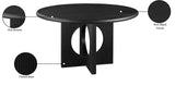 Rivas Dining Table - Elegant Mid-Century Modern Design with Fluted Base and Rich Black Finish