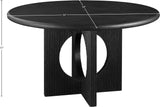 Rivas Dining Table - Elegant Mid-Century Modern Design with Fluted Base and Rich Black Finish