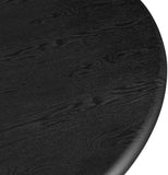 Rivas Dining Table - Elegant Mid-Century Modern Design with Fluted Base and Rich Black Finish