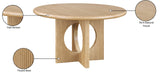 Rivas Dining Table - Elegant Mid-Century Modern Design with Fluted Base and Rich Black Finish