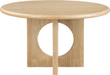 Rivas Dining Table - Elegant Mid-Century Modern Design with Fluted Base and Rich Black Finish