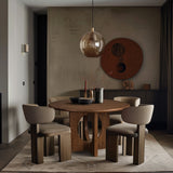 Rivas Dining Table - Elegant Mid-Century Modern Design with Fluted Base and Rich Black Finish