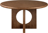 Rivas Dining Table - Elegant Mid-Century Modern Design with Fluted Base and Rich Black Finish