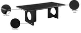 Rivas Dining Table - Elegant Mid-Century Modern Design with Fluted Base and Rich Black Finish