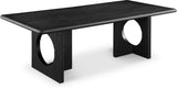 Rivas Dining Table - Elegant Mid-Century Modern Design with Fluted Base and Rich Black Finish