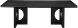 Rivas Dining Table - Elegant Mid-Century Modern Design with Fluted Base and Rich Black Finish