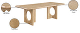 Rivas Dining Table - Elegant Mid-Century Modern Design with Fluted Base and Rich Black Finish