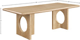 Rivas Dining Table - Elegant Mid-Century Modern Design with Fluted Base and Rich Black Finish