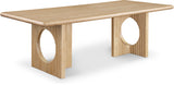 Rivas Dining Table - Elegant Mid-Century Modern Design with Fluted Base and Rich Black Finish