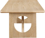 Rivas Dining Table - Elegant Mid-Century Modern Design with Fluted Base and Rich Black Finish