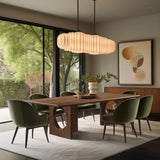 Rivas Dining Table - Elegant Mid-Century Modern Design with Fluted Base and Rich Black Finish