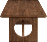 Rivas Dining Table - Elegant Mid-Century Modern Design with Fluted Base and Rich Black Finish