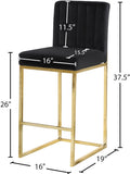 Giselle Contemporary Velvet Stool with Polished Gold Frame - Stylish Comfort for Home Bars