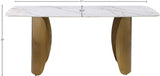Niya Dining Table – Elegant Marble-Look Sintered Stone Top with Brushed Gold Curved Base Design