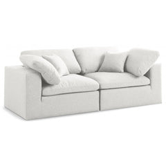 Serene Linen Textured Fabric Deluxe Comfort Modular Sofa