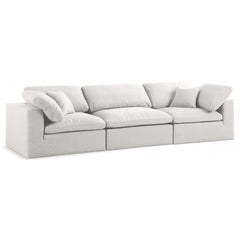 Serene Linen Textured Fabric Deluxe Comfort Modular Sofa