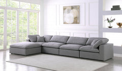 Serene Linen Textured Fabric Deluxe Comfort Modular Sectional