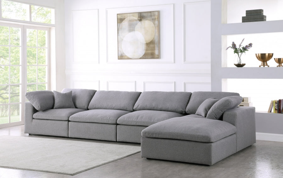 Serene Linen Textured Fabric Deluxe Comfort Modular Sectional