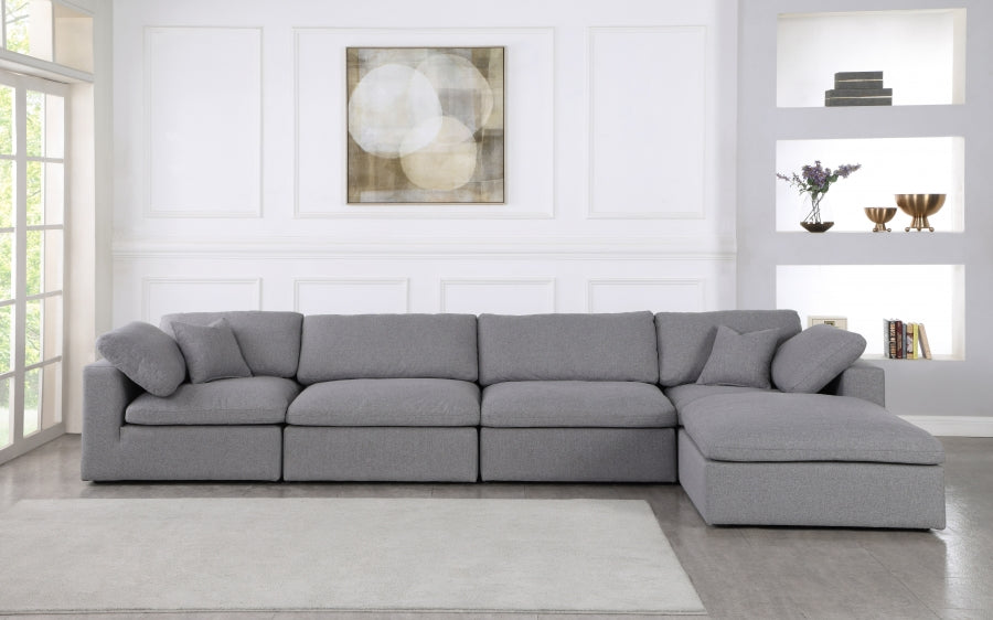 Serene Linen Textured Fabric Deluxe Comfort Modular Sectional