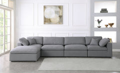 Serene Linen Textured Fabric Deluxe Comfort Modular Sectional