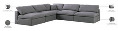 Serene Linen Textured Fabric Deluxe Comfort Modular Sectional