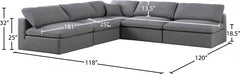 Serene Linen Textured Fabric Deluxe Comfort Modular Sectional