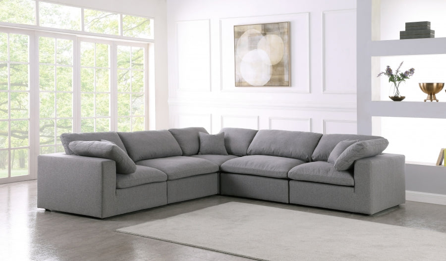 Serene Linen Textured Fabric Deluxe Comfort Modular Sectional