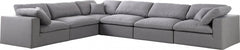 Serene Linen Textured Fabric Deluxe Comfort Modular Sectional