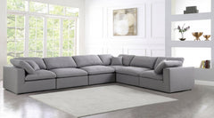 Serene Linen Textured Fabric Deluxe Comfort Modular Sectional