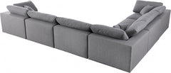 Serene Linen Textured Fabric Deluxe Comfort Modular Sectional