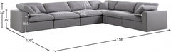 Serene Linen Textured Fabric Deluxe Comfort Modular Sectional