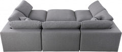 Serene Linen Textured Fabric Deluxe Comfort Modular Sectional