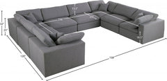 Serene Linen Textured Fabric Deluxe Comfort Modular Sectional