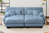 CLOUDIES 94" Loveseat with 2 Ottomans