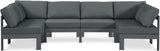 Nizuc - Outdoor Patio 6 Piece Modular Sectional With Gray Frame