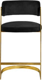 Stephanie Velvet Counter Stool Set - Luxurious Plush Design with Elegant Gold Metal Frame