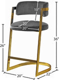 Stephanie Velvet Counter Stool Set - Luxurious Plush Design with Elegant Gold Metal Frame