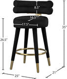 Fitzroy Velvet Counter Stool Set - Sophisticated Design with Upholstered Legs and Gold Accents