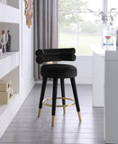 Fitzroy Velvet Counter Stool Set - Sophisticated Design with Upholstered Legs and Gold Accents