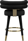 Fitzroy Velvet Counter Stool Set - Sophisticated Design with Upholstered Legs and Gold Accents