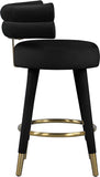 Fitzroy Velvet Counter Stool Set - Sophisticated Design with Upholstered Legs and Gold Accents